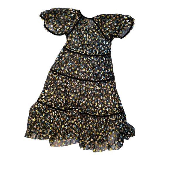 Free People Practical Magic Floral Print Mesh Dress Size XS - Picture 3 of 11